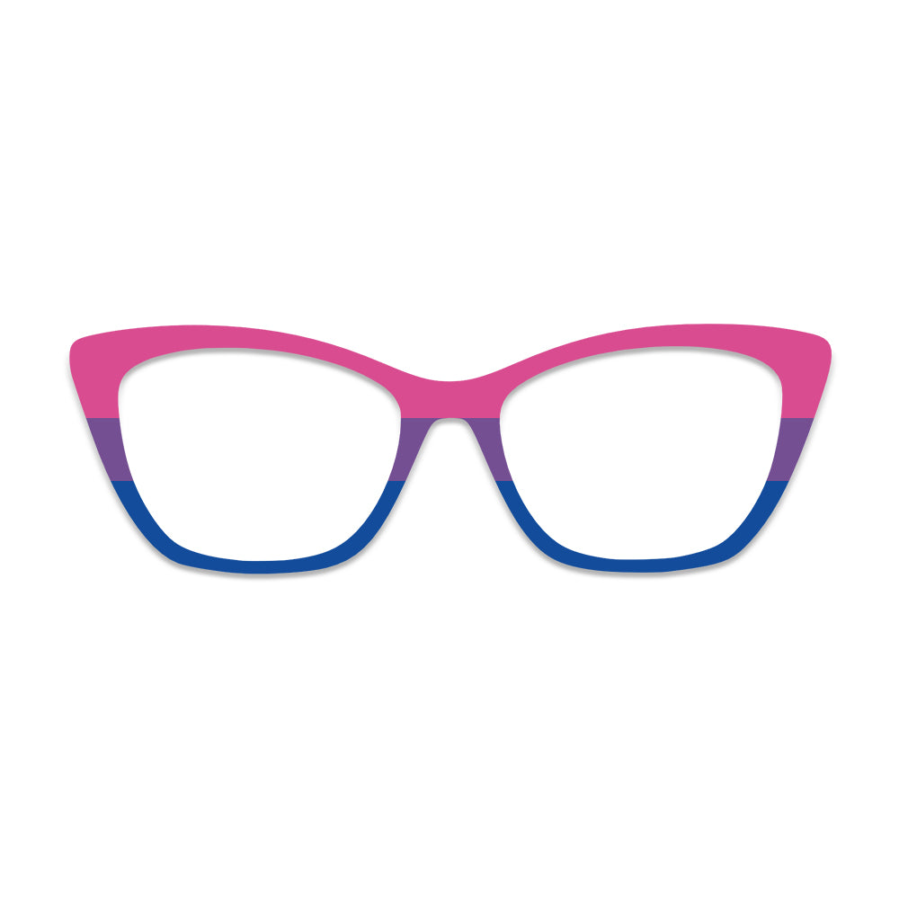 Pink Purple Blue Color Block Pattern Glasses Toppers #1153419506