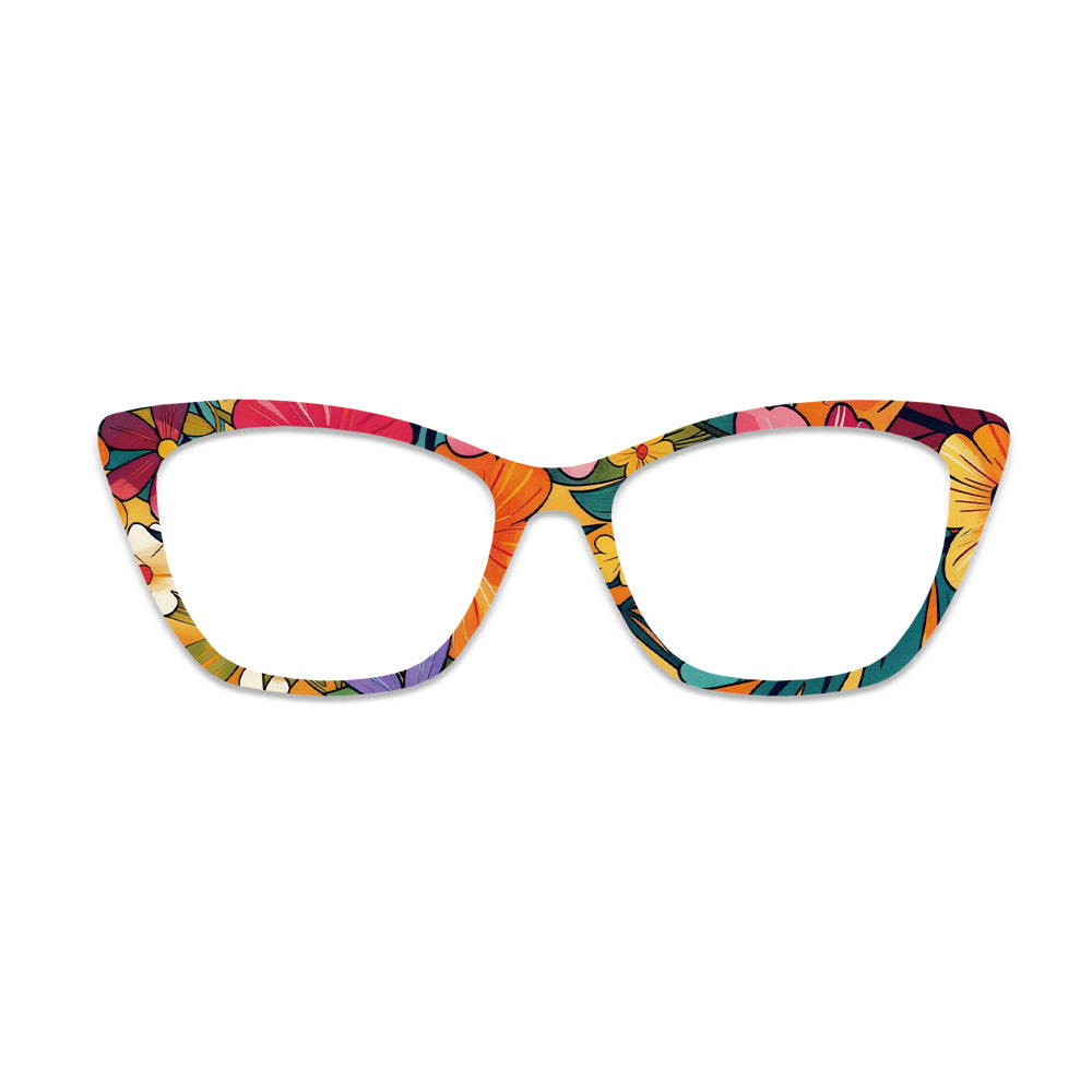 Vintage Contrast Color Large Floral Glasses Toppers #7982007666