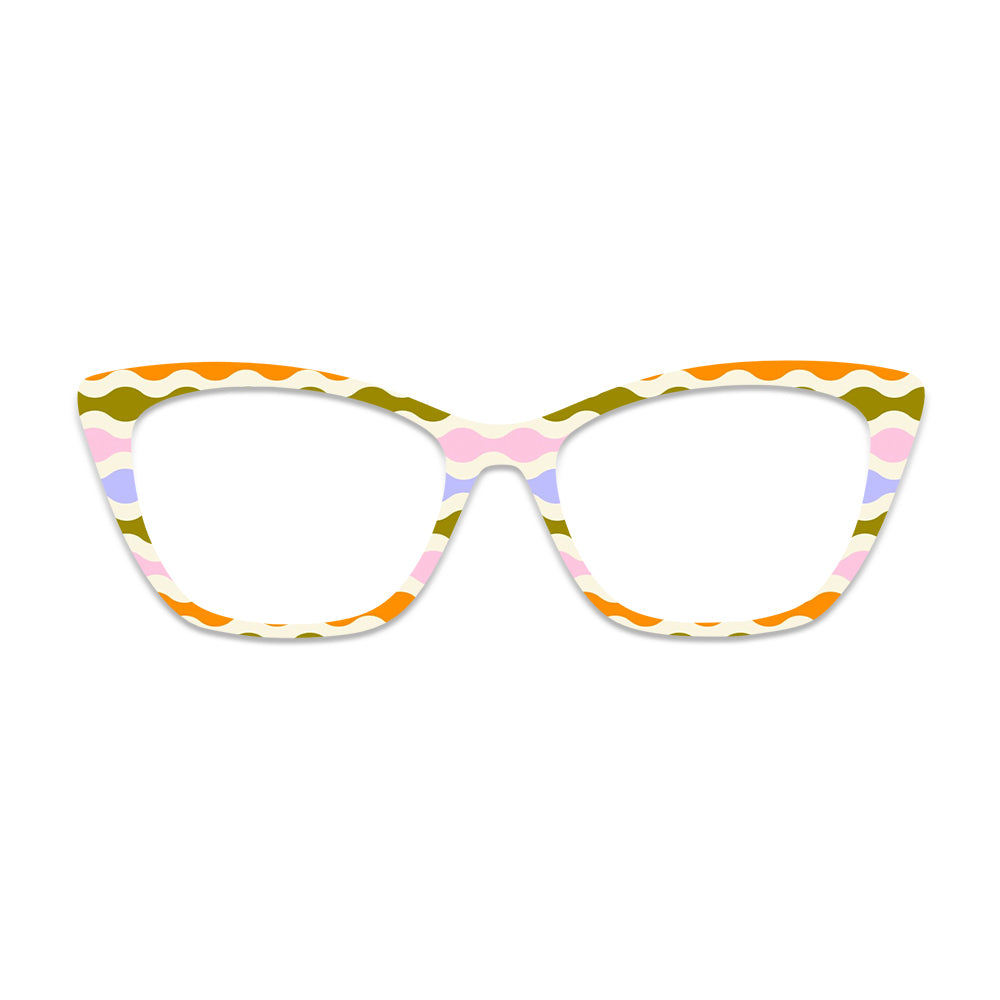 Retro Color Wavy Stripe Pattern Glasses Toppers #6132746131