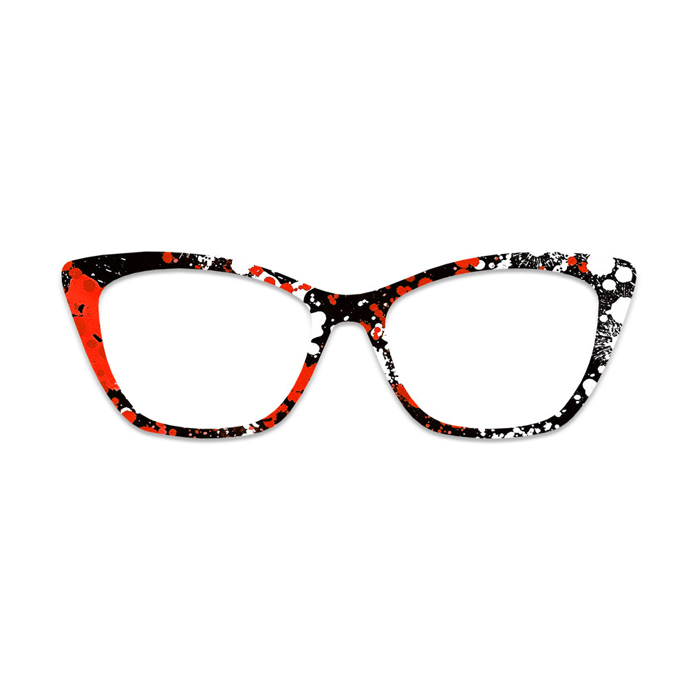 Black Red White Splash Graffiti Glasses Toppers #8533993608