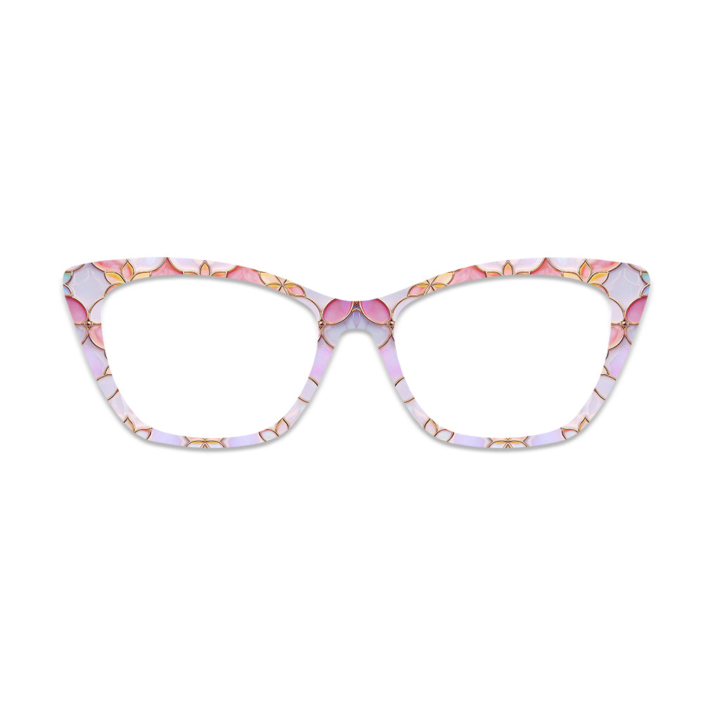 Pastel Stained Glass Pattern Glasses Toppers #7829502963