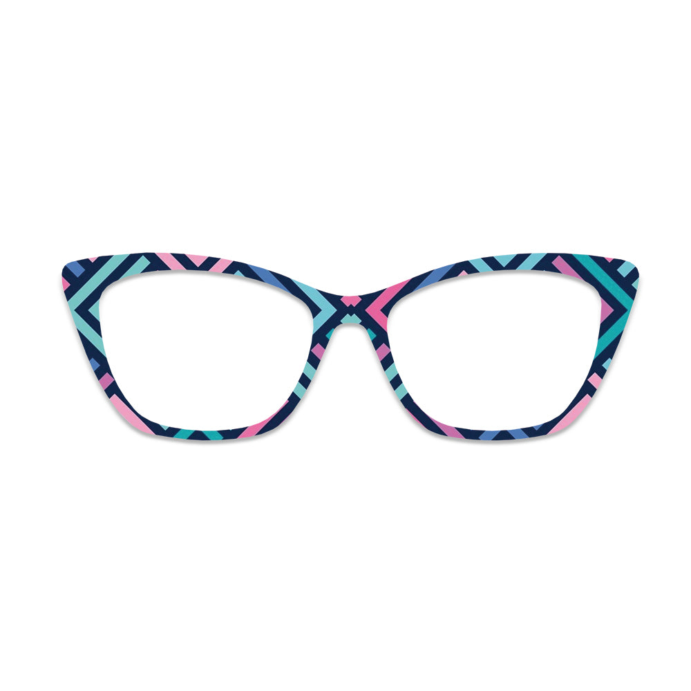 Pink Blue Geometric Diamond Glasses Toppers #6262635752
