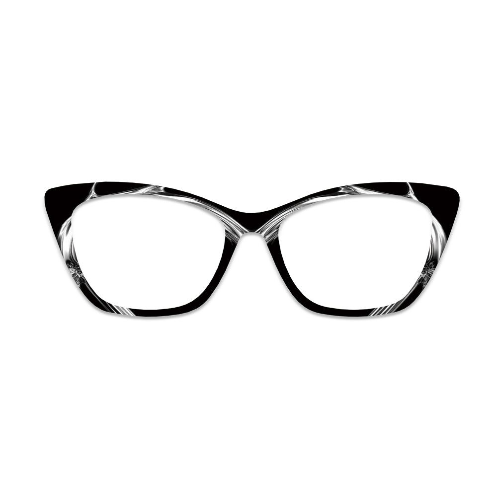 Black White Fluid Swirl Glasses Toppers #8497975063