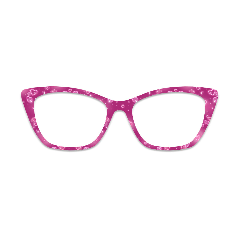 Shiny Pink Heart Glasses Toppers #2398412519