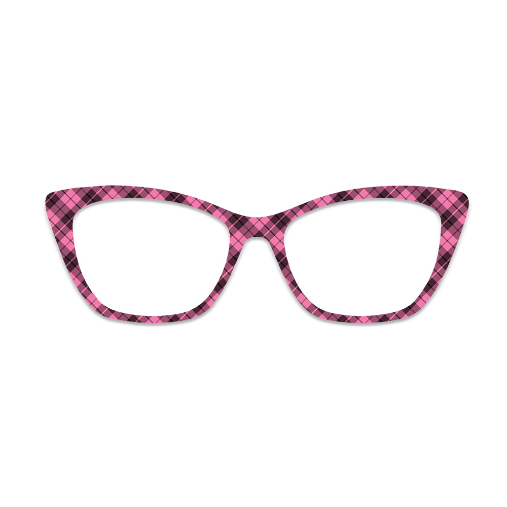 Pink Black Plaid Glasses Toppers #6961993370