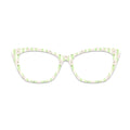 Green Stripe Daisy Flower Pattern Glasses Toppers #8177749094