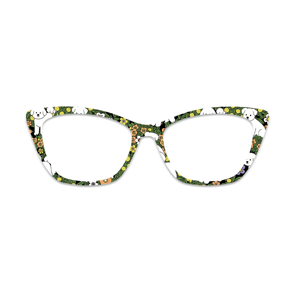 Floral Puppy Glasses Toppers #3179164426