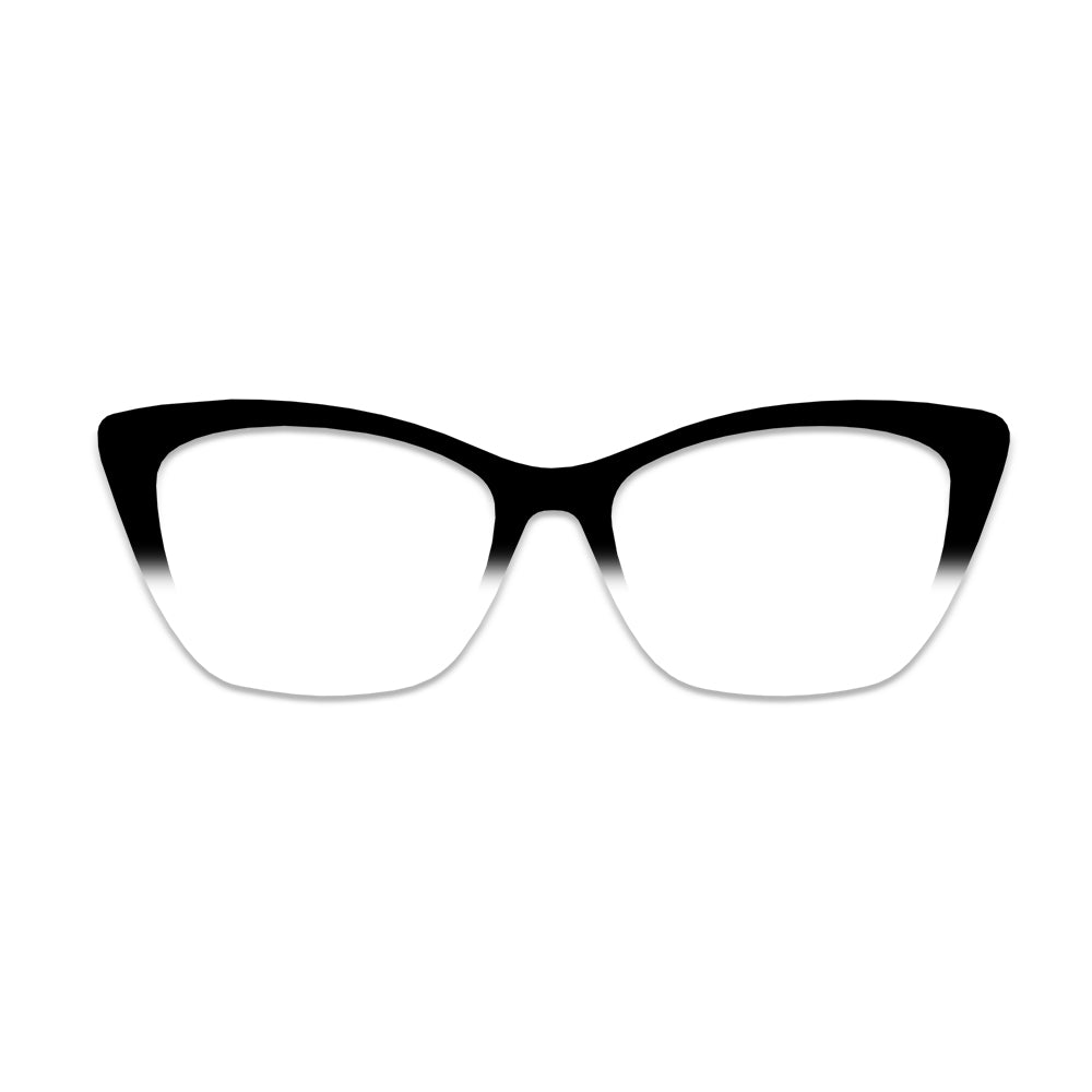 Black White Gradient Solid Glasses Toppers #4227594971