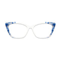 White Base Blue Floral Glasses Toppers #6125454227
