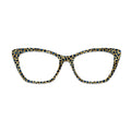 Blue Gold Leopard Print Glasses Toppers #4833580302
