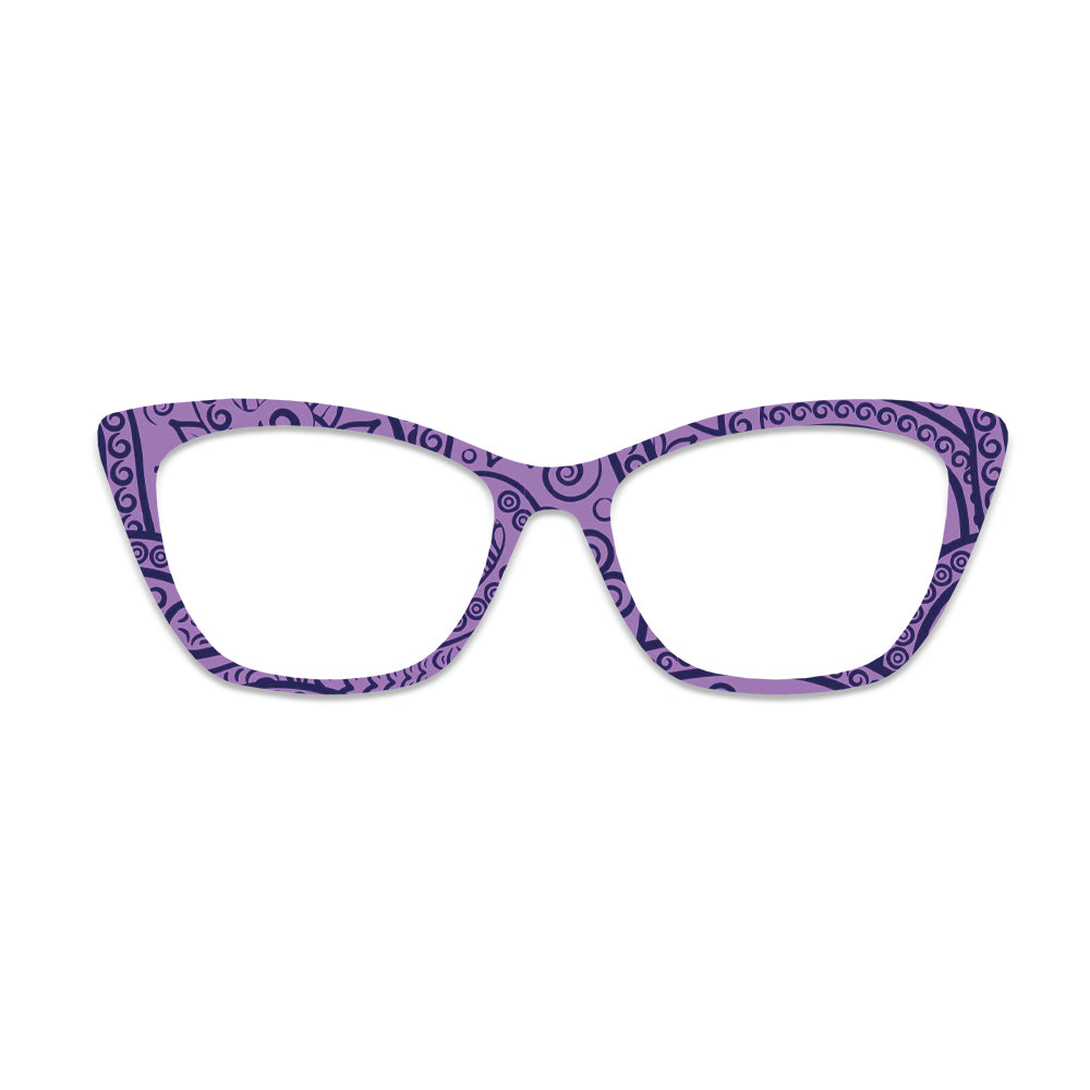 Light Purple Ethnic Spiral Pattern Glasses Toppers #8261496620