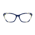 Navy Blue Vintage Scroll Leaf Glasses Toppers #7462642071