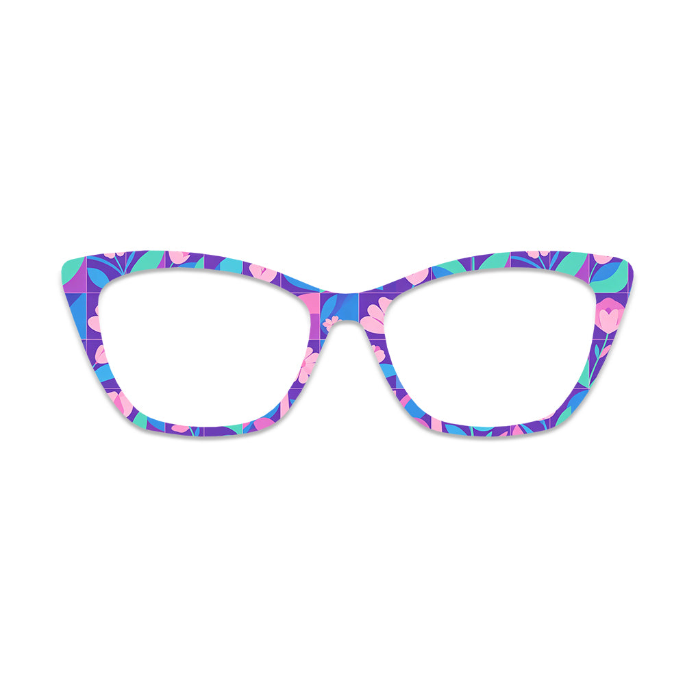 Color Block Floral Glasses Toppers #3275988551