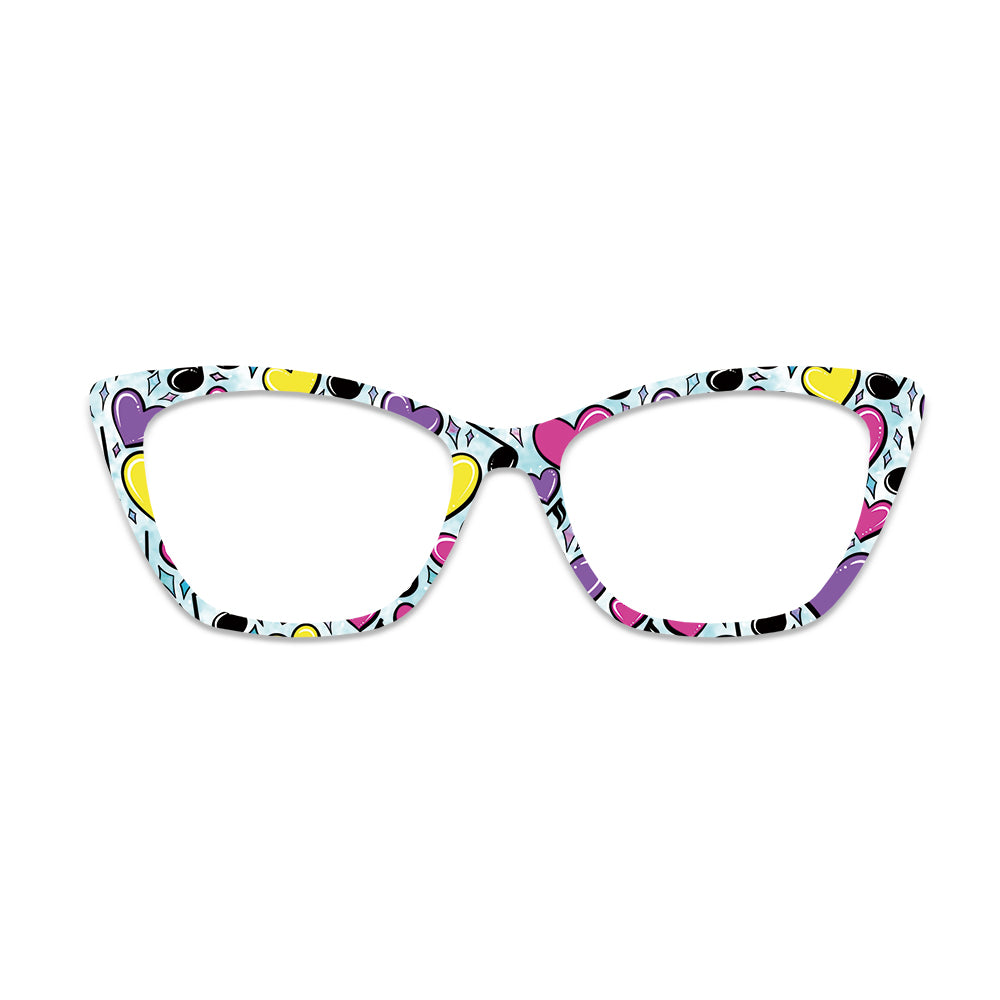 Pop Style Colorful Heart Glasses Toppers #8081569312