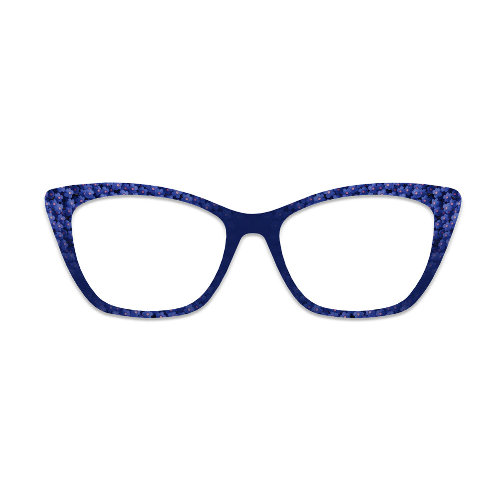 Dark Blue Floral Glasses Toppers #3146146248