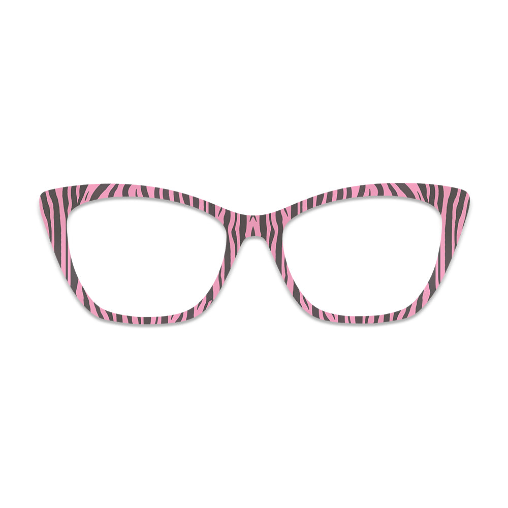 Pink Black Zebra Pattern Glasses Toppers #5584592349