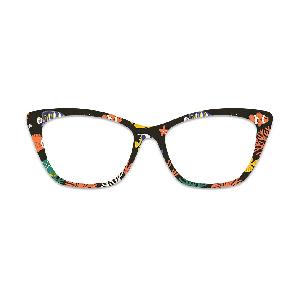 Black Underwater Tropical Fish Glasses Toppers #6194877660