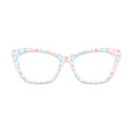 Checkerboard Cute Flower Pattern Glasses Toppers #7432637921