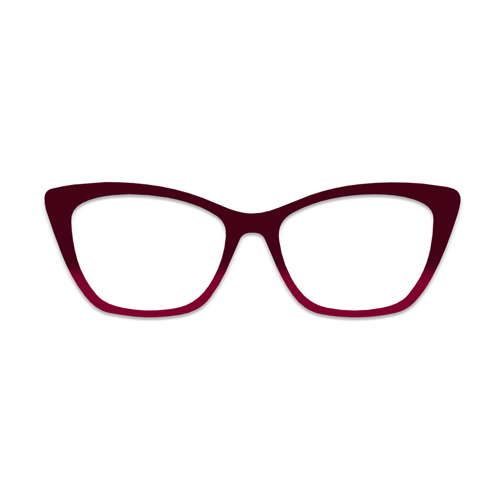 Wine Red Gradient Solid Glasses Toppers #4087442480
