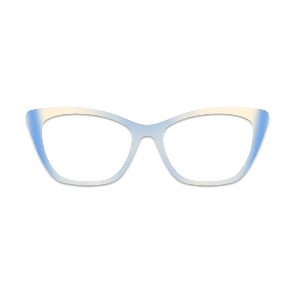 Blue Beige Gradient Pattern Glasses Toppers #4763394746