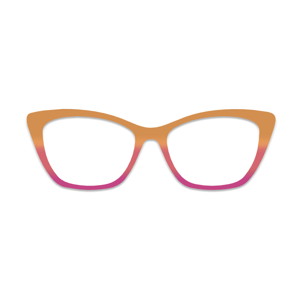 Orange Pink Gradient Glasses Toppers #6334629128