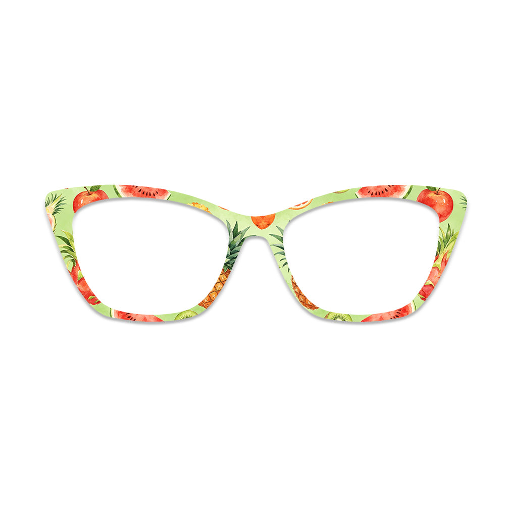 Light Green Base Watercolor Fruit Glasses Toppers #7556335202